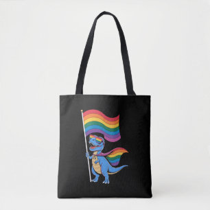 Dinosaur HBTQ regnbågsflagga för gay-pr Pride Tygkasse