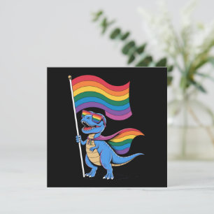 Dinosaur HBTQ regnbågsflagga för HBTQ stolthet Inbjudningar