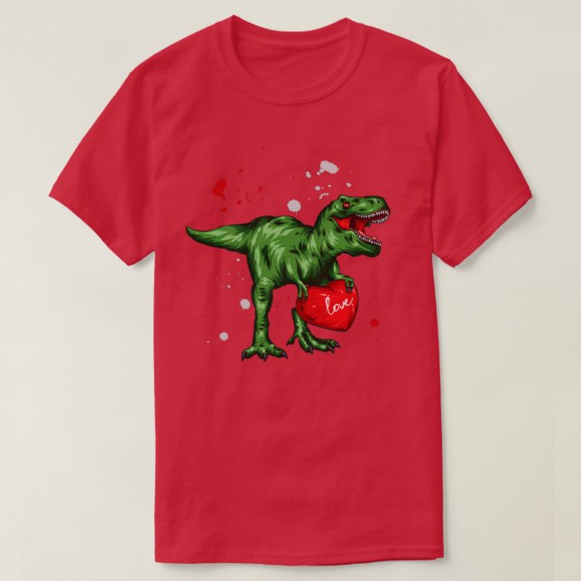 dinosaur hjärtvalentin t shirt (Design framsida)