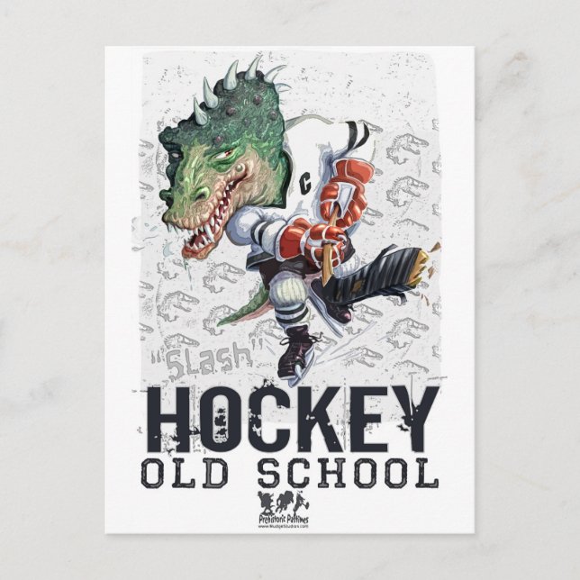 Dinosaur Hockey Slash Gear Vykort (Framsida)