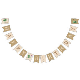 Dinosaur holding Balloons Birthday Vimplar