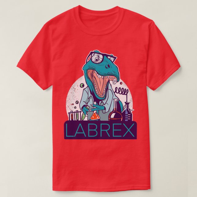 Dinosaur i blöt Lab Labrex Chemist Test tuber T Shirt (Design framsida)