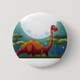 Dinosaur i fält på natten knapp
