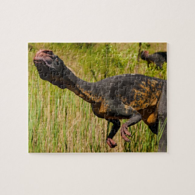 Dinosaur i gräset   pussel (Horisontell)