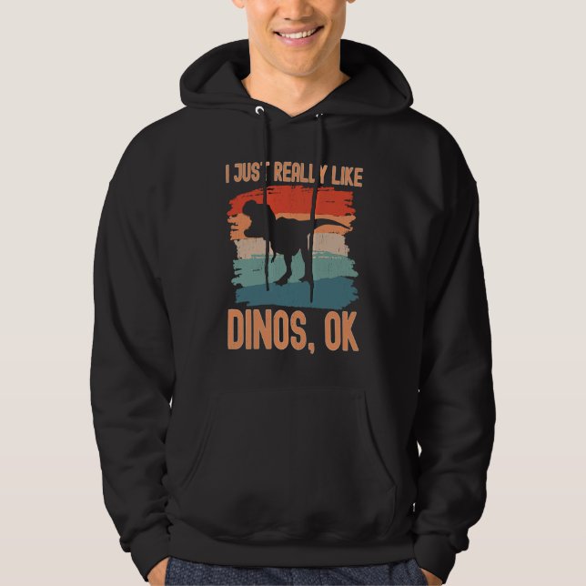Dinosaur  I just Really Like Dinos Ok Hoodie (Framsida)