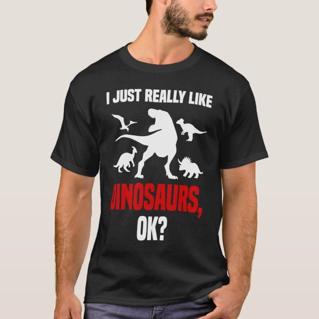 Dinosaur  I Love Dinosaurs Roaring Rex Dino T Shirt (Framsida)