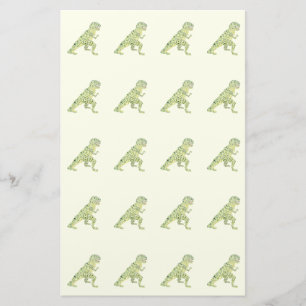 Dinosaur i prickar brevpapper