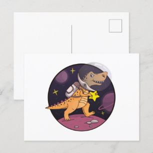 Dinosaur i rymden helg vykort