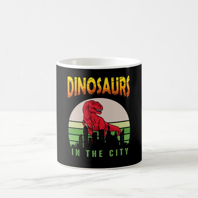 Dinosaur i staden | Dinosaur Design Kaffemugg (Center)