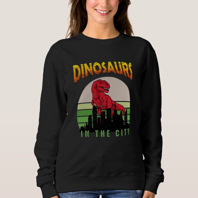 Dinosaur i staden | Dinosaur Design T Shirt (Framsida)