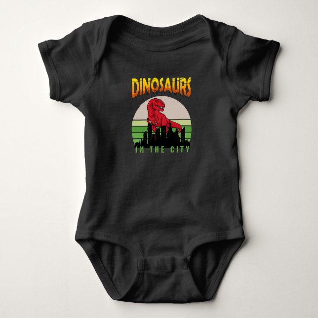 Dinosaur i staden | Dinosaur Design T Shirt (Framsida)