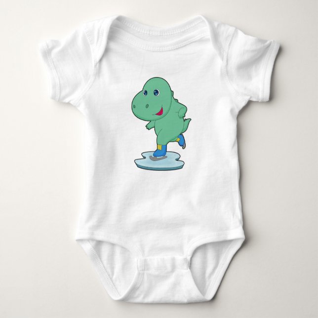 Dinosaur Ice skridskor T Shirt (Framsida)