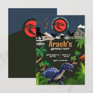 Dinosaur-inbjudan, Dinosaur Birthday Inbjudningar