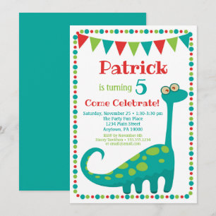 Dinosaur-inbjudan Funny Dino Birthday Inbjudningar