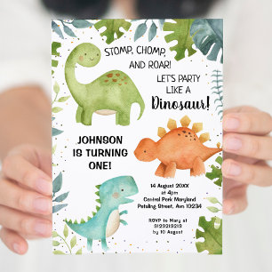 Dinosaur-inbjudan på födelsedagen inbjudningar