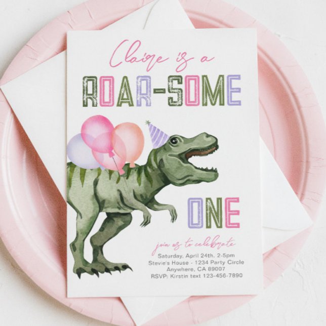 Dinosaur-inbjudan till första födelsedag inbjudningar (Skapare uppladdad)