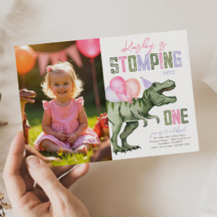 Dinosaur-inbjudan till första födelsedag inbjudningar