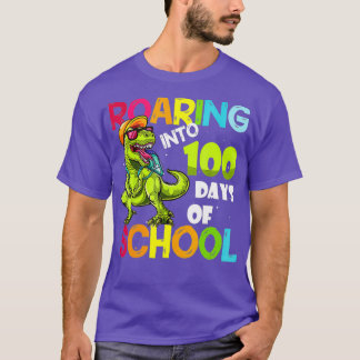 Dinosaur intill 100 dagar med skolutrustning t shirt