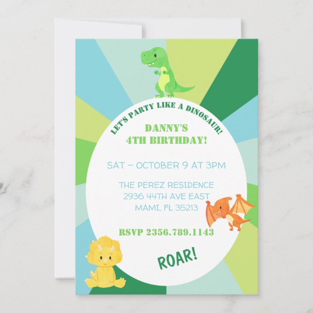 DINOSAUR-INVIKTET INBJUDNINGAR (Framsida)