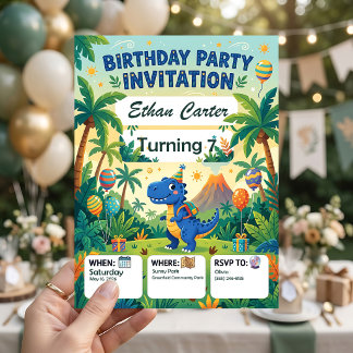 Dinosaur Island Födelsedagsinbjudan Inbjudningar