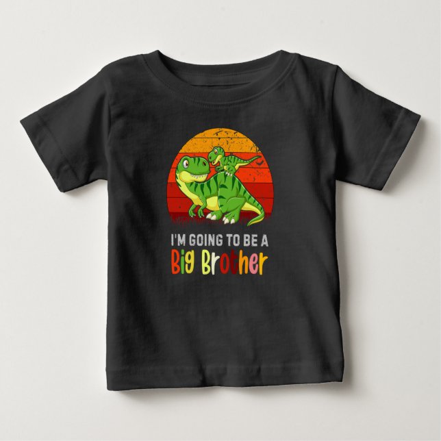 Dinosaur jag ska bli en storebror Baby T Shirt (Framsida)
