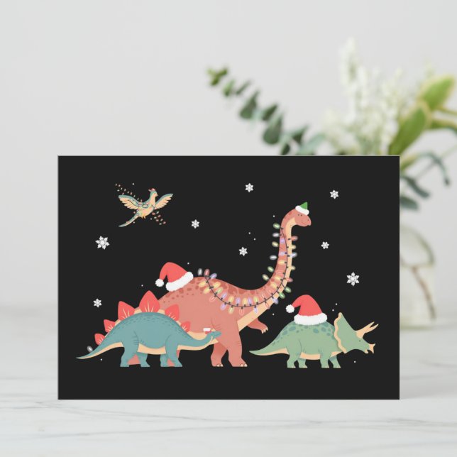 Dinosaur jul Dino Älskare Xmas  Julkort (Stående Fram)