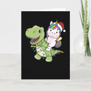 Dinosaur jul enhörning vinter T-Rex Dino Kort