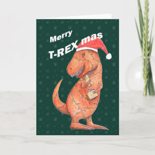 Dinosaur jul Funny T-Rex, alternativ Helgdag Kort