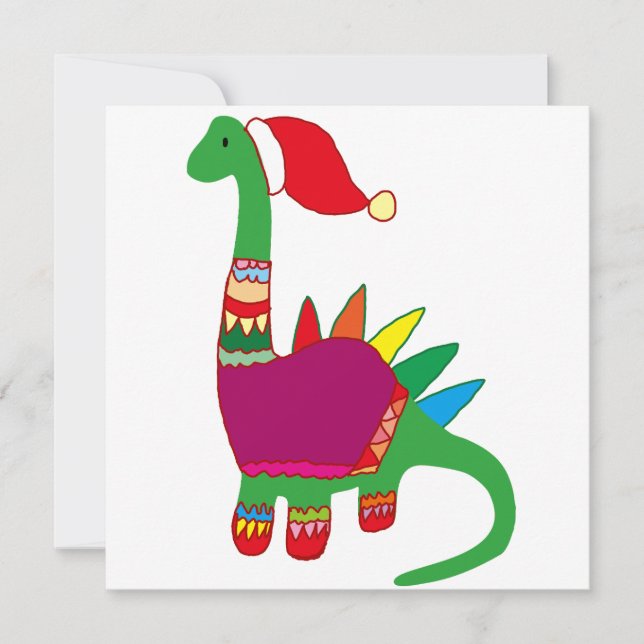 Dinosaur-jul Julkort (Framsida)