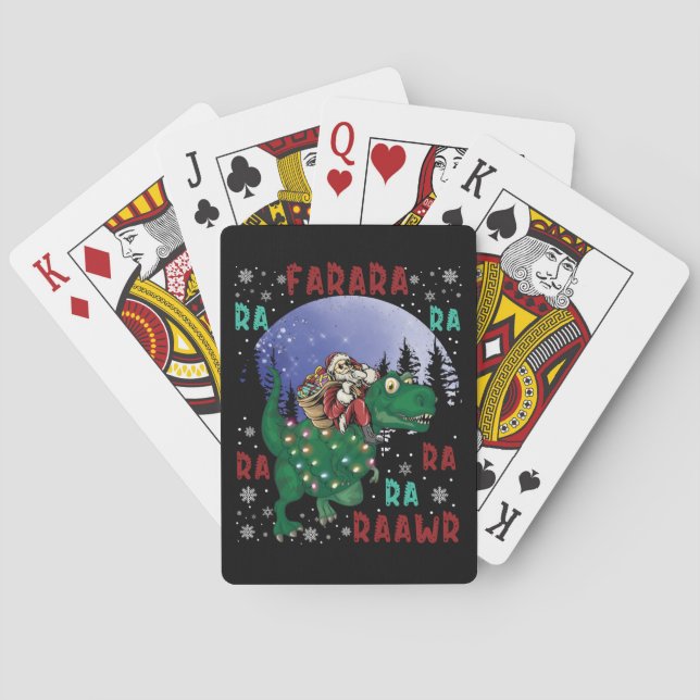 Dinosaur jul Jultomten Casinokort (Baksidan)