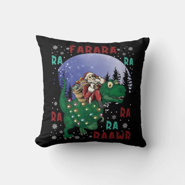 Dinosaur jul Jultomten Kudde (Framsida)