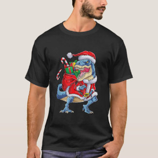 Dinosaur jul Jultomten T Rex Boys Manar Funn Shirt