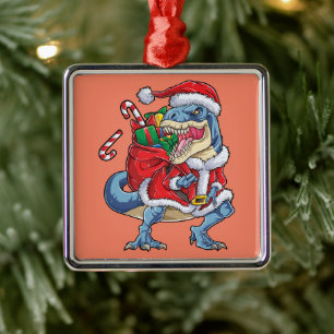 Dinosaur jul Jultomten T rex Boys Manar Julgransprydnad Metall