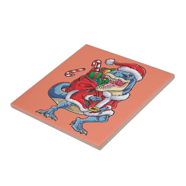 Dinosaur jul Jultomten T rex Boys Manar Kakelplatta (Sidan)