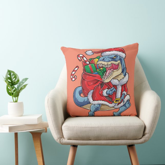 Dinosaur jul Jultomten T rex Boys Manar Kudde (Stol)