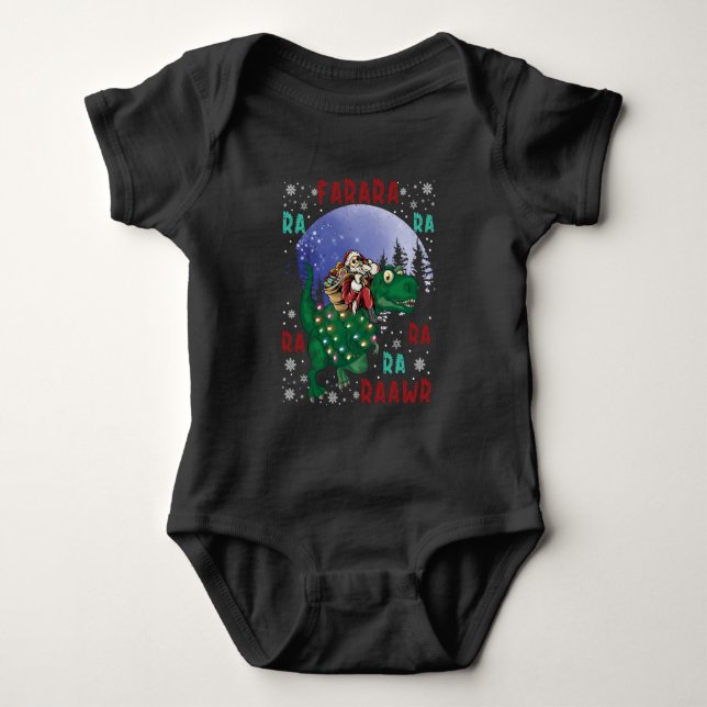 Dinosaur jul Jultomten T Shirt (Framsida)