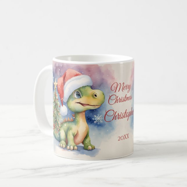 Dinosaur-jul Kaffemugg (Framsida vänster)