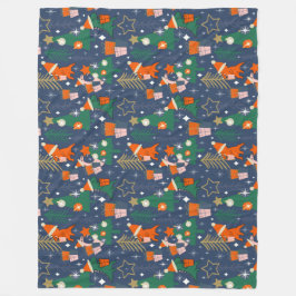 Dinosaur jul Party Blue Fleecefilt