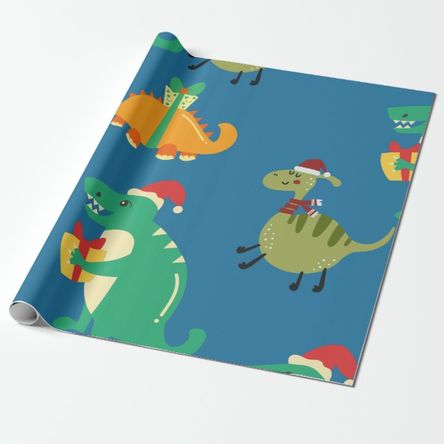 Dinosaur-jul Presentpapper (Utrullad)