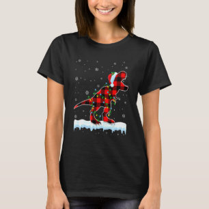 Dinosaur jul Santa Hat Cute Animals Julafton Li T Shirt