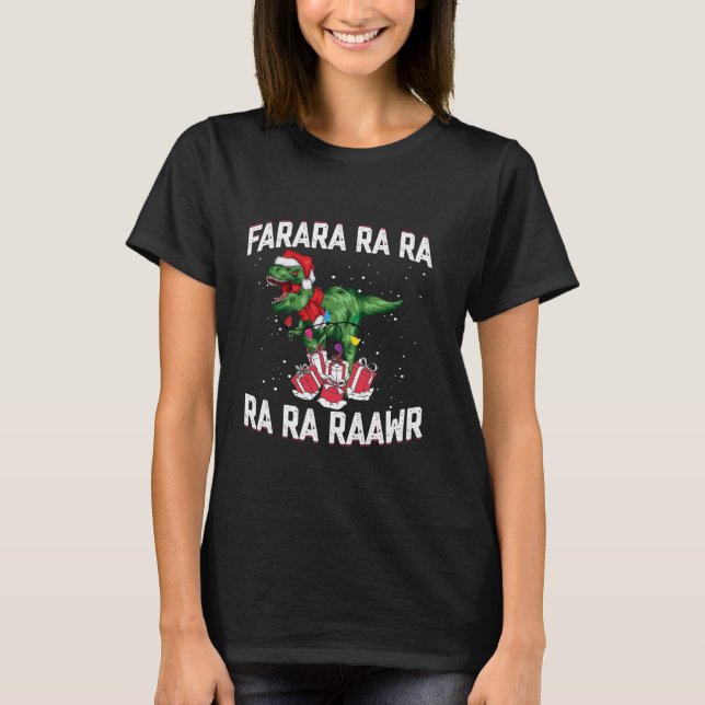 Dinosaur jul Shirt Fa Ra Rawr Träd Rex Boys T (Framsida)