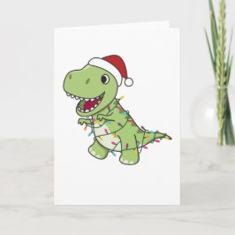 Dinosaur jul snö vinter T-Rex Dino Kort