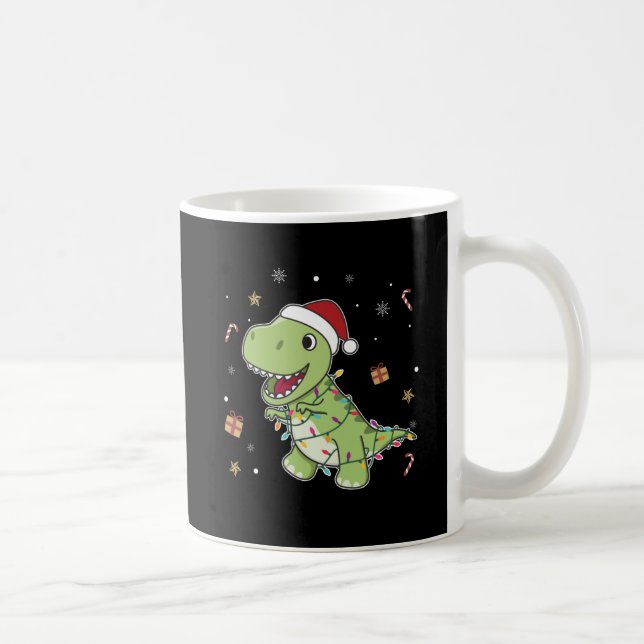 Dinosaur jul Snö Winter T-Rex Dino Coffee M Kaffemugg (Höger)