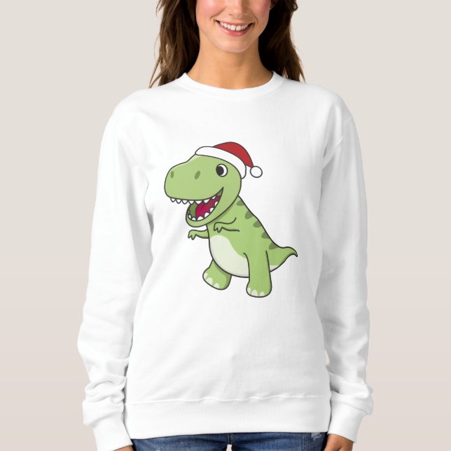 Dinosaur jul Snö Winter T-Rex Dino T Shirt (Framsida)