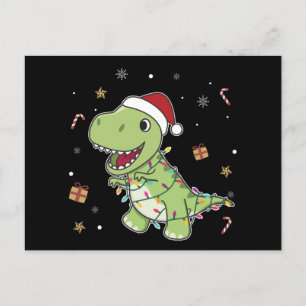 Dinosaur jul Snö Winter T-Rex Dino-vykort Vykort