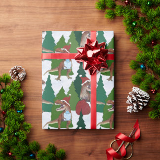 Dinosaur jul T-Rex Tomte Presentpapper