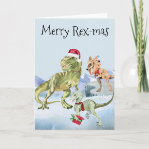 Dinosaur jul Tyrannosaur Raptor Glad Rex  Kort