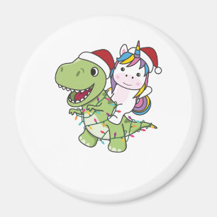Dinosaur jul Unicorn Winter T-Rex Dino Magnet