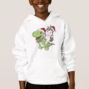 Dinosaur jul Unicorn Winter T-Rex Dino T Shirt