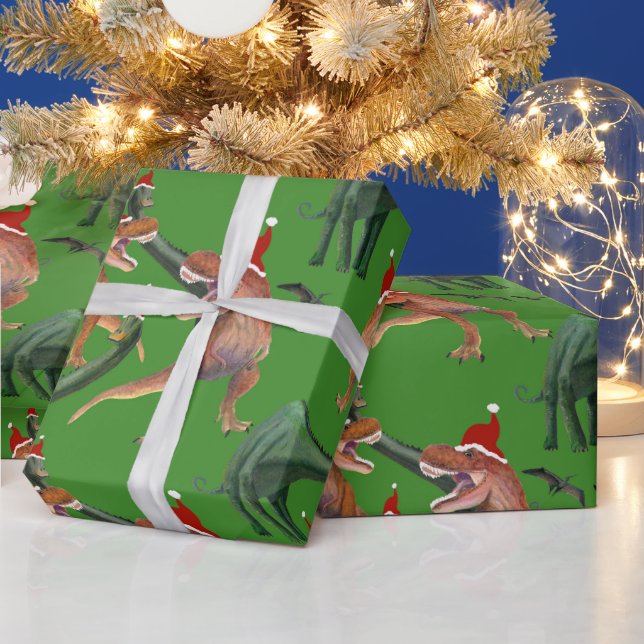Dinosaur Jul Wrapping Papper Presentpapper (Helgdagar)